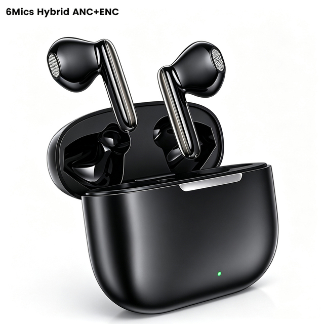 6mics Hybrid ANC ENC Wireless Earbuds Headphones with Wireless Earbuds for Phone Tablet