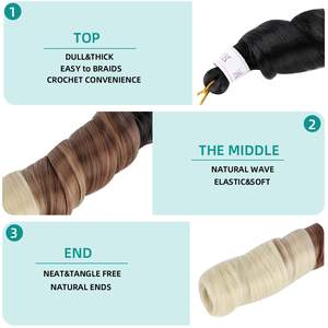 <span class=keywords><strong>Prix</strong></span> d'Usine 24 Pouces French Curl Fibre Haute Température Cheveux Synthétiques Trame Tressage Spirale Extensions pour Femmes Trame Simple - Product Image 3