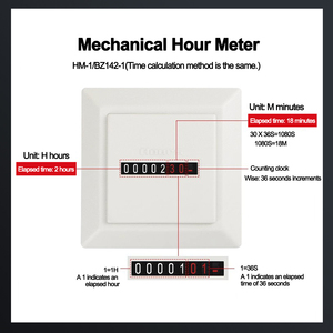カウンターHMシリーズディスプレイ産業用時間メーターAC 110V 220V 50Hz脱出時間カウンター6桁8桁LEDディスプレイ時間メーター - Product Image 3