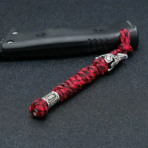 2023 Ưa Thích Bện Kẽm Hợp Kim Paracord Survival Carabiner Móc Khóa Cổ Điển Spartan Chiến Binh Mũ Bảo Hiểm Hạt Cho Nam Giới - Product Image 2