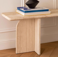 Table console en travertin beige minimaliste postmoderne, design moderne, meubles de salon, ferme, atelier, villa, hôtel, chambre à coucher