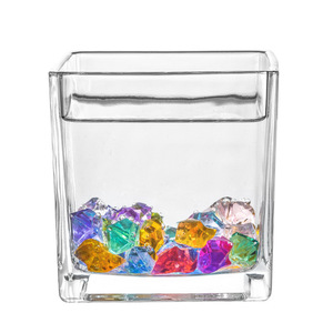 <span class=keywords><strong>Vase</strong></span> cube carré en verre 4x4 jardinière en verre et <span class=keywords><strong>vase</strong></span> hydroponique oblate de bureau bocaux à <span class=keywords><strong>bougie</strong></span> avec support en bois pour plantes aquatiques - Product Image 6