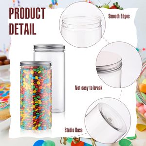 Customized PET Clear Plastic Can with Aluminum Screw Top Lid 400ml Capacity for Food & Cosmetic Storage - Product Image 2