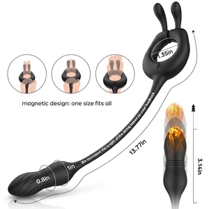 Masajeador de Próstata con Control Remoto, 10 Vibraciones, Doble Motor, Dildo Vibrador de Silicona, Tapones Anales para Hombre - Product Image 4
