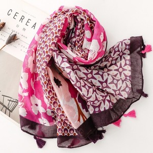 Summer Colorful Geometric Flower Printed Scarf for Women Head <b>Wraps</b> Shawls Lightweight Cotton Voile Floral <b>Beach</b> Cover Scarves - Product Image 2