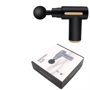 Pistolet de massage sans fil plaqué or avec moteur sans balais, 4 têtes de massage, 6 vitesses réglables, personnalisable, 1200 mAh, vente en gros usine - Product Image 5