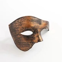 Masque demi-visage rétro style opéra pour hommes, masque de mascarade vintage en PVC léger, respirant et confortable