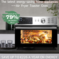 Horno Freidora de Aire de Acero Inoxidable con Temporizador de 1 min a 12 Horas, Regula la Temperatura con Precisión de 90-450 °C ℉   Cavidad de Acero Inoxidable 304/430
