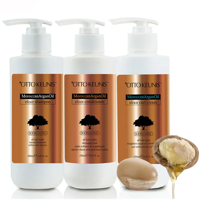 Saç bakım ürünleri doğal organik argan yağı fas tedavisi özel etiket şampuan