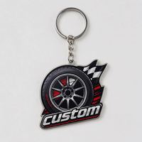 Porte-clés personnalisés en gros en forme de pneu, avec logo de marque, pour clubs automobiles, souvenirs de course automobile et véhicules