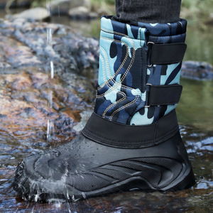 <span class=keywords><strong>Bottes</strong></span> d'hiver pour hommes avec doublure en fourrure amovible, entièrement imperméables, antidérapantes, à semelle épaisse, mi-mollet, légères et confortables pour le froid - Product Image 2