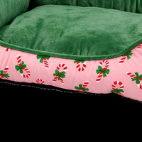 Coussin carré pour animaux de compagnie en peluche de Noël, coussin amovible et lavable pour chats et chiens