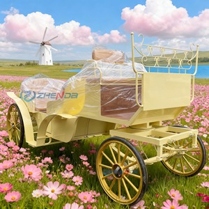 Carruajes de Caballos Reales Estilo Boda para Venta, Vehículo de Ruedas Tirado por Caballos, Carro Retro para Recorridos Turísticos en Parques - Product Image 1