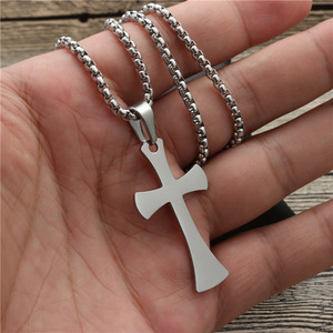 <b>Cross</b> Pendant Necklace Stainless Steel Unisex Fashion Jewelry Gift - Product Image 3
