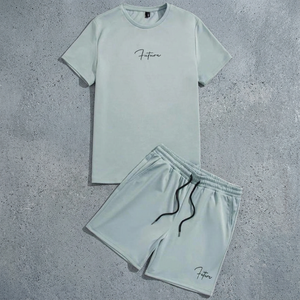 Ensemble de shorts pour hommes en coton 100% tricoté, de haute qualité, personnalisé en usine, séchage rapide, décontracté, 2 pièces, avec logo, couleur et design personnalisés - Product Image 3