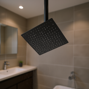 Soffione Doccia Quadrato a Pioggia 16 Pollici Nero Opaco in Acciaio Inox 304, Montaggio a Parete, Accessorio Bagno - Product Image 2