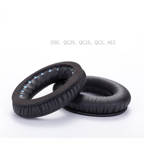 Coussinets d'oreille noirs en cuir avec mousse à mémoire de forme et coton LR pour écouteurs <span class=keywords><strong>BOSE</strong></span> <span class=keywords><strong>QC2</strong></span> / QC15 / AE2 / QC25 / QC35 - Product Image 6