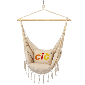 <span class=keywords><strong>Hamac</strong></span> de luxe à cordes en coton, balançoire d'extérieur avec bois et macramé, jardin-Patio, Bar d'intérieur, facile à transporter, - Product Image 3