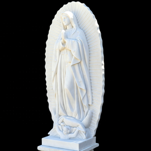 Prestigiosa decorazione di spazi religiosi e domestici splendidamente scolpito pietra bianca grandi statue all'aperto vergine maria - Product Image 4