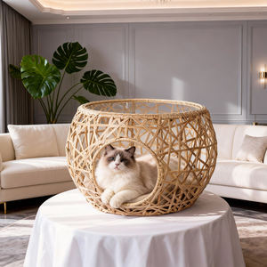 Cama de Lujo <span class=keywords><strong>para</strong></span> Mascotas de Ratán, Colores y Estilos Personalizados, Resistente a la Intemperie, Ratán PE, Nido <span class=keywords><strong>para</strong></span> <span class=keywords><strong>Perros</strong></span> y Gatos, Casa Cerrada <span class=keywords><strong>para</strong></span> Mascotas <span class=keywords><strong>para</strong></span> Interiores y Exteriores - Product Image 1