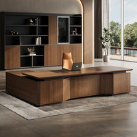 Bureau de direction modulaire en L de luxe, moderne, extensible, avec panneaux en bois massif, pour usage commercial, domestique et de bureau