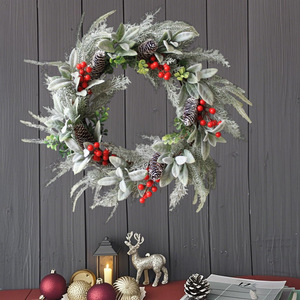 Guirnalda Navideña Decorativa de Agujas de Pino Blancas Artificiales para Fiesta de Navidad - Product Image 1