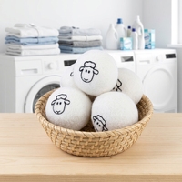 Boules de séchage en laine biologique personnalisées en gros - Réutilisables, écologiques, économiseuses d'énergie et douces pour les vêtements, réduisent le temps de séchage