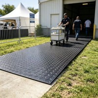 Tapis de protection de sol en HDPE 4x8 pieds, tapis d'accès antidérapant, tapis de passage temporaire, plaque routière robuste
