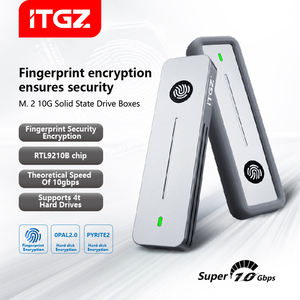 ITGZ 10Gbps عالية السرعة <span class=keywords><strong>M</strong></span>.<span class=keywords><strong>2</strong></span> SATA NVME ضميمة محرك أقراص صلبة خارجي مع علبة حاوية SSD لتحديد بصمات الأصابع - Product Image 2