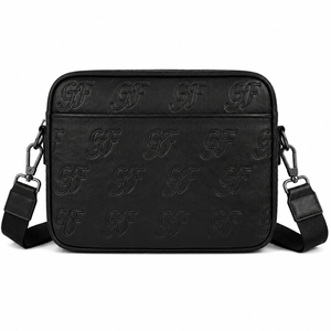 Bolsos Cruzados de Cuero PU Grabado para Hombre, Diseño OEM/ODM, Bolsa de Mensajero Personalizada con Cierre de Cremallera para Viajes de Ocio - Product Image 5