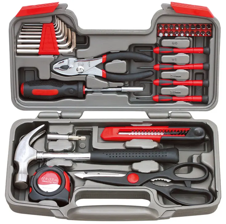 39pcs Plastic Storage Case home lady use hand tools use hand tools repair wrench Tool box kit set
