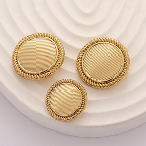 Classici bottoni in metallo a righe semplici in lega con bottoni a mano - Product Image 2