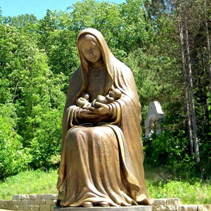 Estatua de Bronce de la Virgen María y el Niño Jesús, Artesanía Metálica Cristiana, Figura Decorativa de la Iglesia, Escultura de Santo - Product Image 6