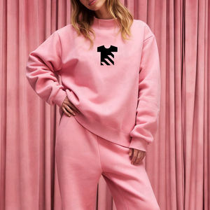 Wholesale High Quality Custom Embroidered <b>Patches</b> Ladies Jumper Hot Sale Heavyweight 400gsm Fleece Mockneck Sweatshirt For Women - Product Image 3