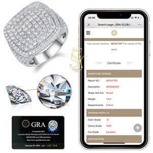 Nuovo arrivo gioielli in stile Hip Hop per gli <span class=keywords><strong>uomini</strong></span> 925 in <span class=keywords><strong>argento</strong></span> Sterling VVS <span class=keywords><strong>D</strong></span> Color rombi ghiacciato anello a grappolo anello di lusso Moissanite - Product Image 6