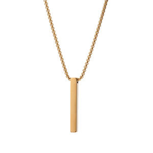 Venta caliente joyería nuevo collar de acero inoxidable para hombre 18K chapado en oro Simple personalidad Hip-hop colgante collar - Product Image 4