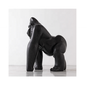 Gorille en marbre noir de jais, taille personnalisée, livraison gratuite au Pakistan - Product Image 5