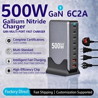 Station de charge GaN 800W, chargeur rapide USB C 10 ports, PD 3.1, plusieurs appareils, bureau, pour ordinateur portable, MacBook, tablette, prise AU EU