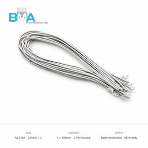 2.0mm 间距 2 针白色外壳线束 300mm UL2468 26AWG 扁平带状电缆，用于家用电器电路连接 - Product Image 3