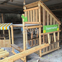 Maison de jeu de rôle de supermarché extérieur Moetry Équipement de jeu en bois naturel pour garderie d'enfants Arrière-cour