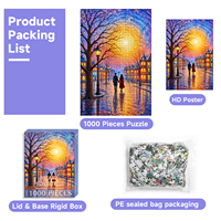 Puzzle personnalisé Ciel étoilé de rêve pour couple, 1000 pièces, 700x500mm, carton gris, impression HD, découpe de précision, pelliculage mat, boîte cadeau, OEM