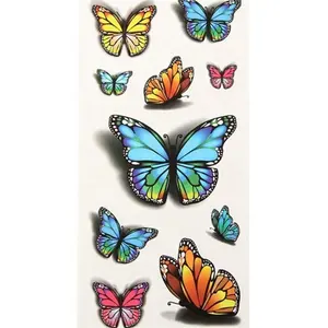Wasserdichte Aufkleber Regenbogen 3D Schmetterling Tattoo Aufkleber Wasser Hals Tattoo Aufkleber