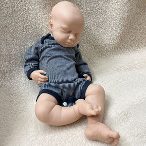 Muñeco Reborn <span class=keywords><strong>de</strong></span> Silicona <span class=keywords><strong>de</strong></span> Cuerpo Completo Lavable, Pintado/Sin Pintar, <span class=keywords><strong>de</strong></span> 44 CM, Hecho a Mano, para Niños, Bebé Recién Nacido, Rollizo, Niño/Niña, Ojos Abiertos LouoLou - Product Image 2