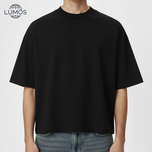 Camiseta de Manga Corta para Hombre, Estilo Americano Vintage, Corte Cuadrado, Lavada, Desgastada, Holgada, Informal, para Uso Diario, Cómoda y Personalizable - Product Image 1