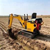 Mini-excavatrice agricole sur chenilles KC-08, micro-pelleuse à faible pression au sol pour le creusement de fossés et l'aménagement paysager
