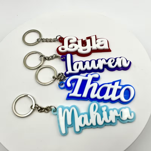 Portachiavi 3D colorato DopamineColored con nome, targhetta identificativa, ciondolo fai da te alla moda, accessori anti-smarrimento per borse, personalizzazione - Product Image 2