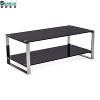 Table basse de chevet en verre pas chère, moderne, avec structure en acier