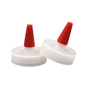 Botella de Plástico PP 38/400 a Prueba de Fugas con <span class=keywords><strong>Boca</strong></span> Ancha, Tapa Superior Roja Giratoria, Boquilla para Salsas, Tapa de Rosca, Tapa con Gotero - Product Image 1