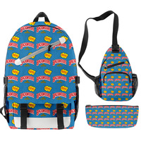 Sac à dos personnalisé entièrement imprimé par sublimation pour l'extérieur, l'école, le voyage, le style Smoke Shop, Cookie RAW, Backwoods, dessin animé, anime, ensemble de sacs à dos