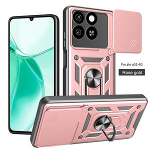 Funda Protectora para Teléfono con Soporte Giratorio de TPU+PC para <span class=keywords><strong>ZTE</strong></span> Blade V70 4G/A51/A52/Nubia NEO 3 5G/Axon 60, Anti-Caídas, Ventana Deslizante, Cubierta Trasera Móvil - Product Image 1